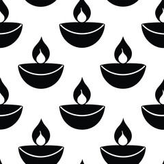 diya lamp pattern seamless vector background  fes