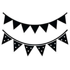 festive bunting flags and ribbons  vector illustr
