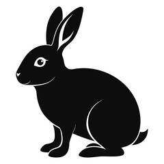 black rabbit vector illustration