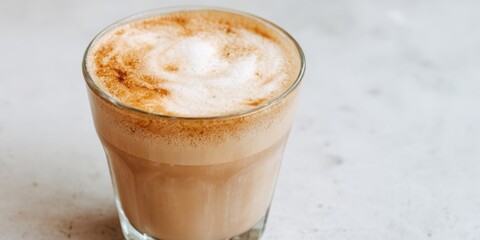 Premium Smooth Foam Latte Art for Cough Relief Authentic Comfort Beverage in Minimalist Setting for Wellness Lifestyle Social Media and Advertising Campaigns
