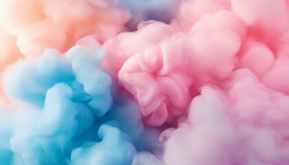Obraz premium Abstract pastel pink, blue and peach cloudscape illustration