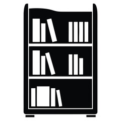 flat vector icon of bookshelf  study room element