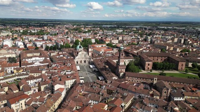 aerial view of Vigevano Italy