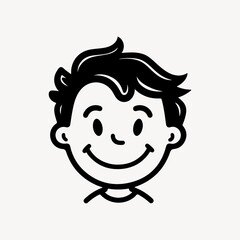 Fototapeta premium Happy man character line art illustration