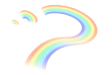 rainbow segment isolated on white background png, ai generated