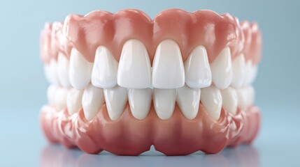 Obraz premium Dental Model Showing Human Teeth and Gums Medical 3D Illustration