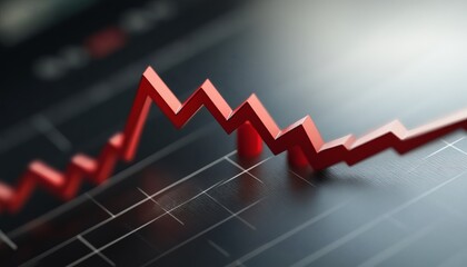 Red arrow indicating a downward trend on a graph