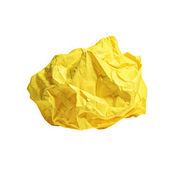 Crumpled, bright yellow paper mass
