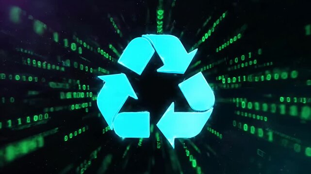 Rotating Recycle Logo - Green Energy Loop