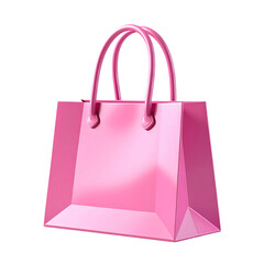 Modern pink shopping bag isolated, minimal background, stylish retail accessory, perfect for branding, gift packaging, or promotional displays.