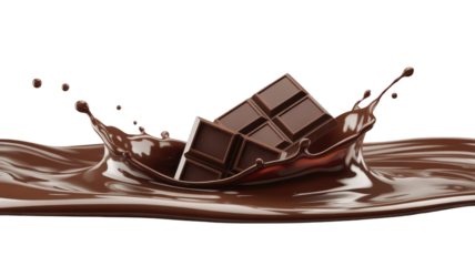 Dramatic close-up of dark chocolate splashes