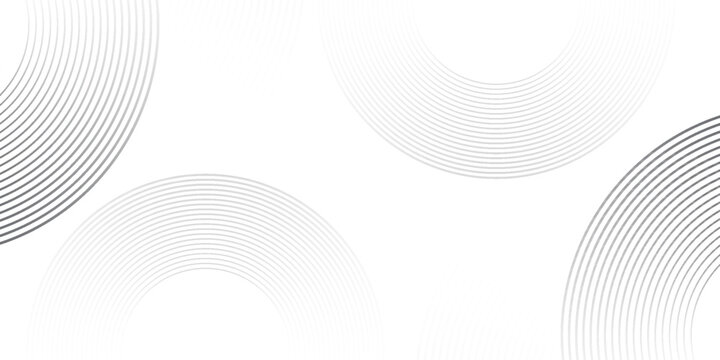 Abstract minimalis grey circle lines and dot pattern on white background. Simple design