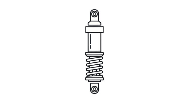 A simple line art icon of a vehicle shock absorber with an external coil spring.