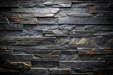 Dark Grey and Brown Stone Wall Texture A Detailed Close-Up of Irregularly Shaped Stone Blocks Forming a Striking Architectural Feature