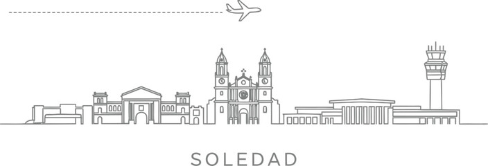 Obraz premium Soledad Skyline with Airplane