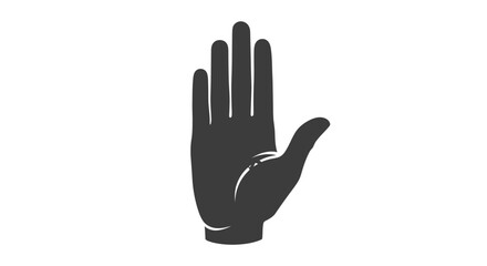 Obraz premium Silhouette of a Raised Human Hand Showing Palm.