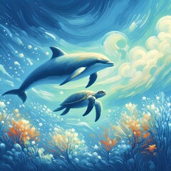 Obraz premium Cute illustration of artwork