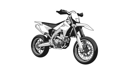 Fototapeta premium Detailed Illustration of a White and Black Supermoto Motorcycle.
