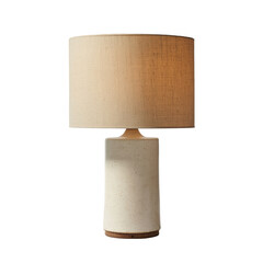 Minimalist cylindrical lamp with speckled ceramic base