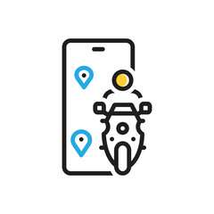 Naklejka premium Multi color icon for by through
