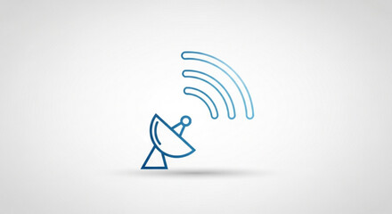 Illustration of satellite dish with signal waves