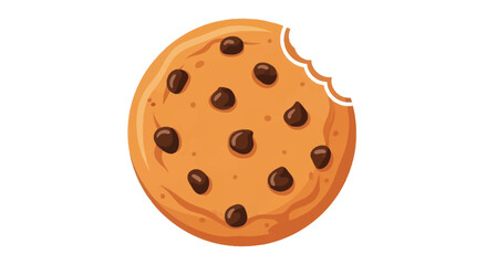 Delicious Chocolate Chip Cookie with a Bite Taken Out.