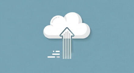 Illustration of a cloud with an arrow pointing up