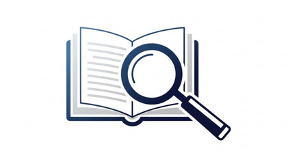 Magnifying glass over an open book