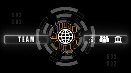 Diverse business team walking toward the future against a city landscape progress bar with 4K animation..