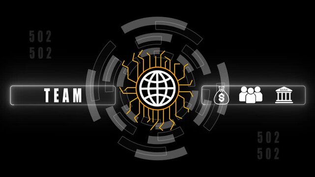 Diverse business team walking toward the future against a city landscape progress bar with 4K animation..