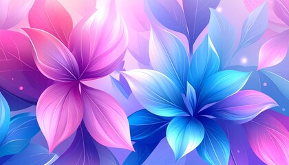 Gradient Floral Vector Background with Soft Glowing Petals and Vibrant Colors for Digital Art and Posters