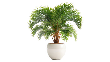 Obraz premium palm tree in pot isolated on white background