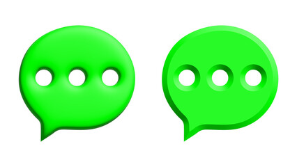 Vibrant green message bubbles, ready for your text on transparent background, png