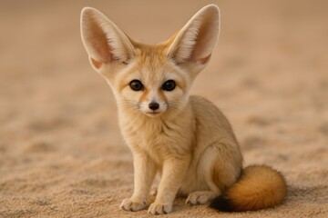 Obraz premium Adorable fennec fox in desert