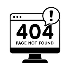 404 page not found icon with alert bubble