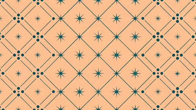 Seamless pattern with geometric shapes in retro style for textile design