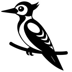 vector illustration of a black bird