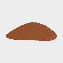 Earthy Textured Brown Mound Isolated on a Neutral Grey Backdrop, Ideal for Grounding Concepts or Organic Design Elements