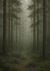 Fototapeta premium Misty forest path tranquility