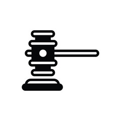 Black solid icon for court gavel