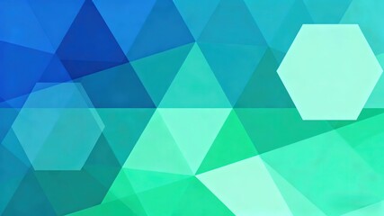 Fototapeta premium Blue - Green Hexagonal Geometric Background