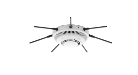 Modern Wi-Fi access point router device with multiple antennas for corporate networking infrastructure. isolated PNG with Transparent Background