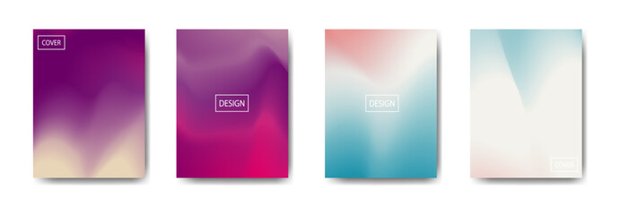 set of abstract background with beautiful gradation color, Colorful Gradient Backgrounds for Modern Designs