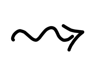 Fototapeta premium A simple, hand-drawn vector illustration of an arrow pointing upwards. The style is deliberately rough, giving it a quick, casual, and authentic handwritten or doodle aesthetic