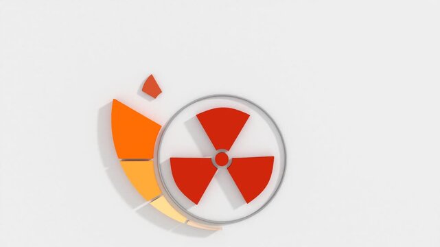 Radiometer verification of radiation contamination. Design element. Sensor with scale. Measurement of radiation levels.