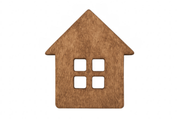 Wooden house structure symbolizing real estate and home