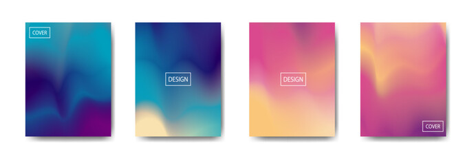 set of abstract background with beautiful gradation color, Vibrant Gradient Backgrounds for Covers and Designs