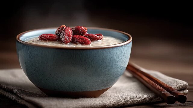 A Bowl of Steaming Red Date Porridge for Nourishment