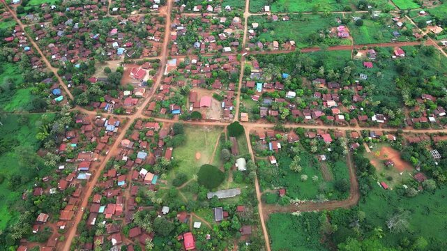 Aerial view of a rural landscap