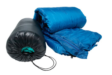 Camping bag Sleeping Hiking Backpack with Rolled Sleeping Bag, Side PNG Travel bag with attached...